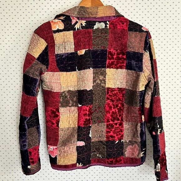 Yak Magik Patchwork Reversible Jacket XS Silk Boho Blazer Nepal Quilted - Picture 5 of 9